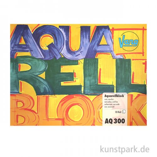 Vang Aquarellblock, 10 Blatt, 300g rau