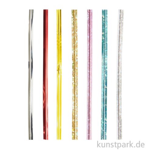Verschlussbänder für Geschenktüten, Bunt, 10 cm, 50 Stück