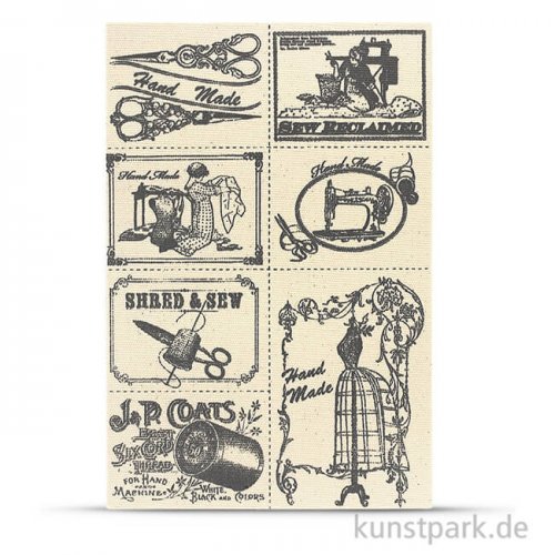 Vintage Canvas Sticker - Näherei, selbstklebend