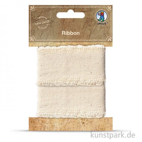Vintage Stoffband - Natur Hell, 3 cm x 1 m