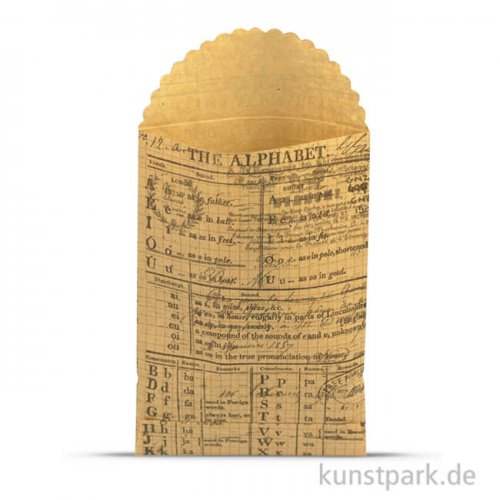 Vintage Tüten - Alphabet aus Kraftpapier, 8,8 x 13,4 cm, 6 Stück