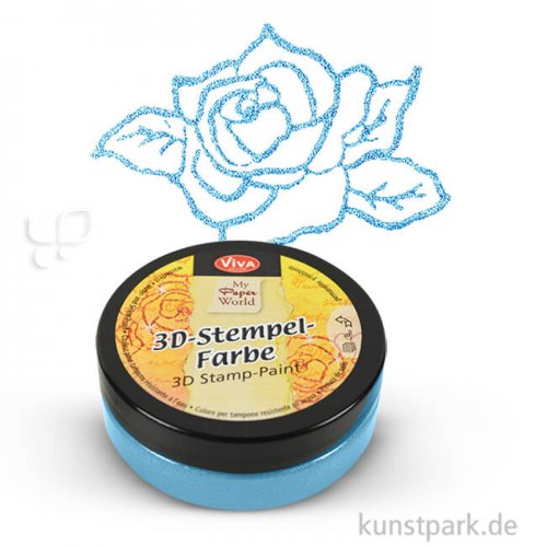 Viva Decor 3D-Stempelfarbe 50 ml | Hellblau-Metallic