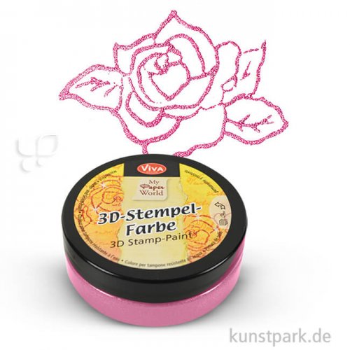 Viva Decor 3D-Stempelfarbe 50 ml | Rosa-Metallic