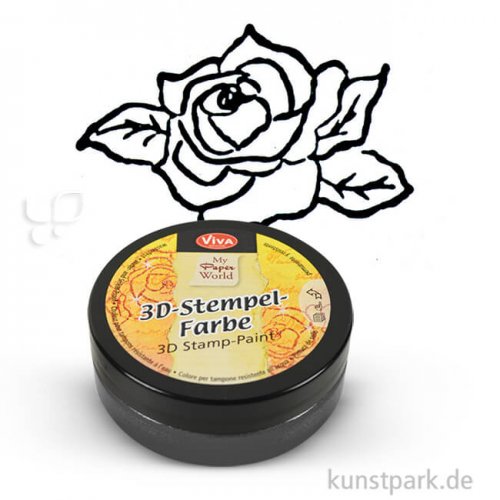 Viva Decor 3D-Stempelfarbe 50 ml | Schwarz