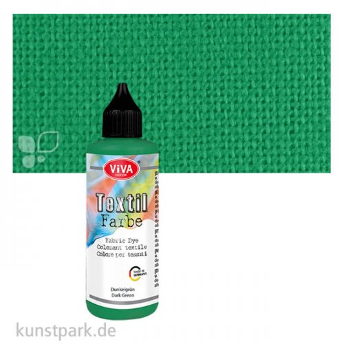 Viva Decor Textil- und Batikfarbe, 90 ml Einzelfarbe | Dunkelgrün