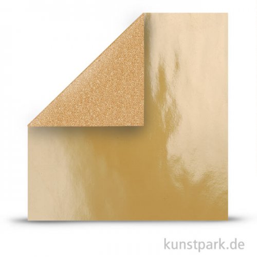Vivi Gade Designpapier mit Glitzer - Gold, 30,5x30,5 cm, 2 Blatt