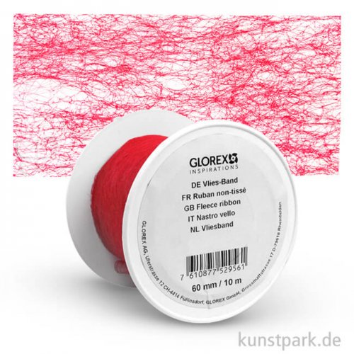 Vlies-Band 60 mm Breite, 10 m Länge 10 m | Rot