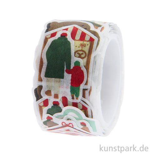Washi Sticker - Weihnachtsmarkt, 200 Aufkleber