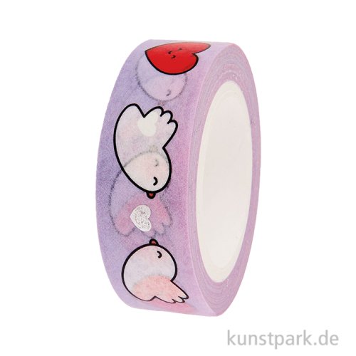 Washi Tape - Chingu, Vögel + Herzen, 15 mm, 10 m Rolle