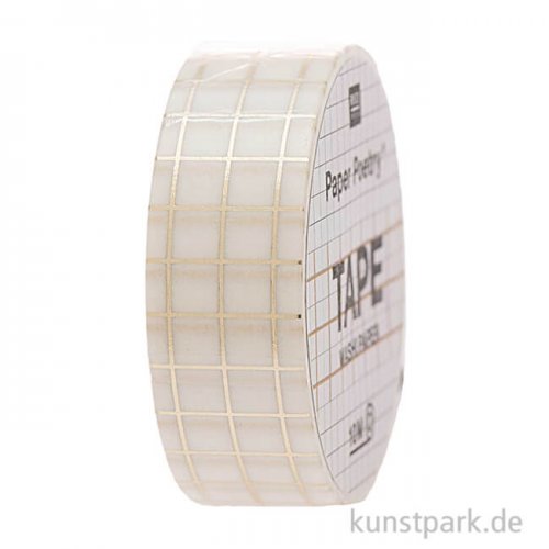 Washi Tape - Christmas is in the Air, Weiß-Gold, 10 m