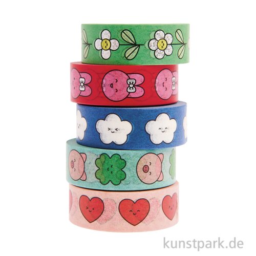Washi Tape Set - Chingu, 5 Stück, je 10 m
