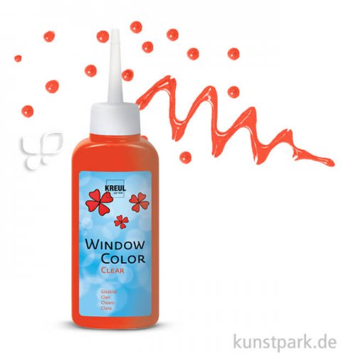 KREUL Window Color Glas Design - Glasklar 80 ml Einzelfarbe | Rot