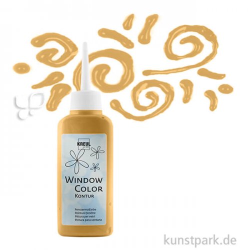 KREUL Window Color Glas Design - Konturenfarbe 80 ml Einzelfarbe | Gold