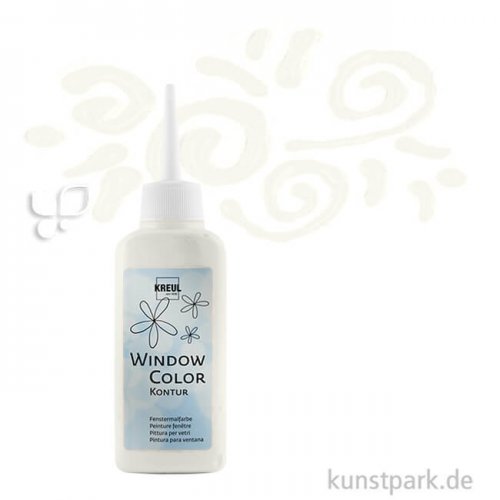 KREUL Window Color Glas Design - Konturenfarbe 80 ml Einzelfarbe | Reinweiß