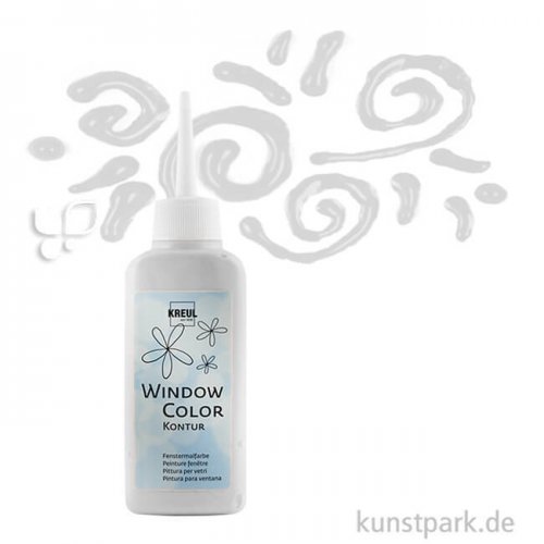 KREUL Window Color Glas Design - Konturenfarbe 80 ml Einzelfarbe | Silber