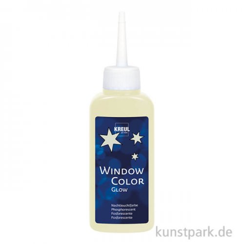 KREUL Window Color Glas Design - Nachtleuchtfarbe Gelb, 80 ml