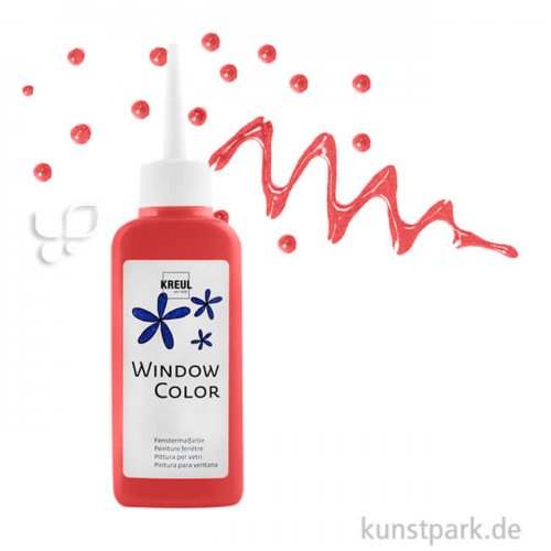 KREUL Window Color Glasmalfarbe 80 ml Einzelfarbe | Dunkelrot