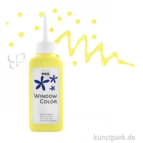 KREUL Window Color Glasmalfarbe 80 ml Einzelfarbe | Leucht-Gelb