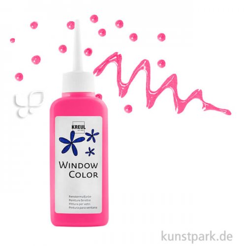 KREUL Window Color Glasmalfarbe 80 ml Einzelfarbe | Leucht-Pink