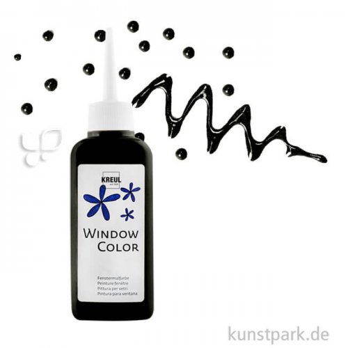 KREUL Window Color Glasmalfarbe 80 ml Einzelfarbe | Schwarz