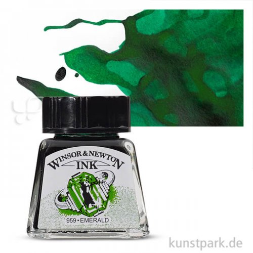 Winsor & Newton Drawing Ink, 14 ml Einzelfarbe | Smaragd