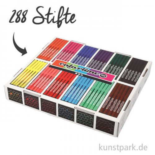 XXL Set - Colortime Marker Basisfarben - 288 Stifte in der Displaybox