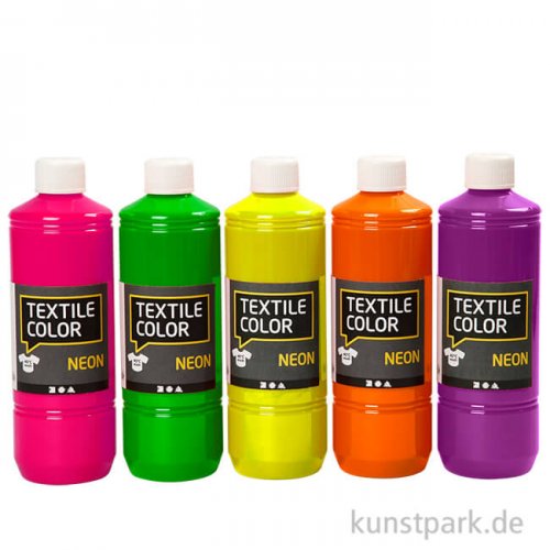 XXL Set - Textile Color Neonfarben, 5 x 500 ml