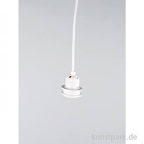 Lampenfassung mit Schalter - E27 Fassung, Weiß, 180 cm