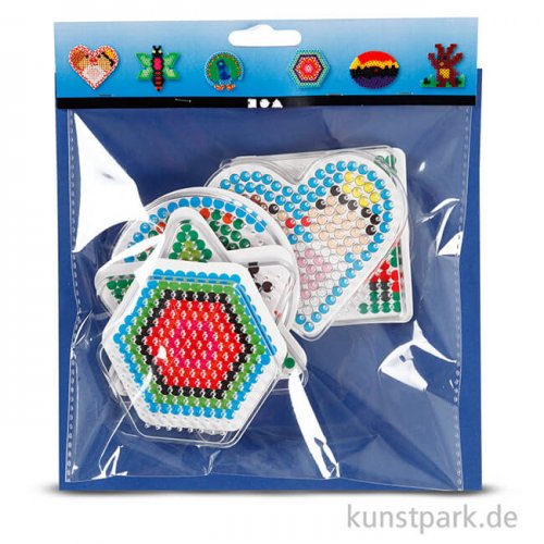 Steckbrett für Bügelperlen - Geometrische Figuren, 6 Stück ...