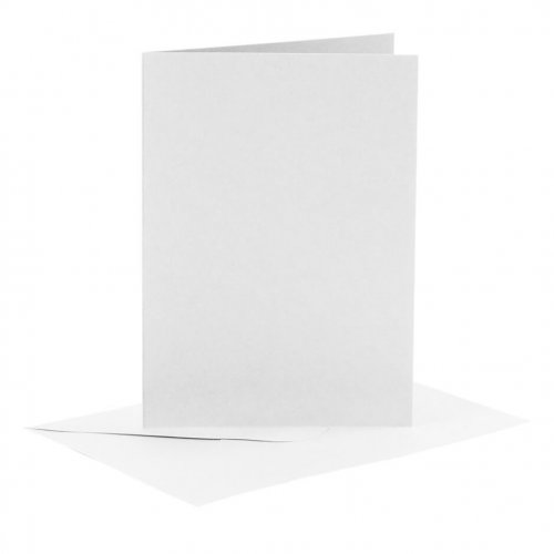 Karten und Kuverts, 6 Sets 15 x 10.5 cm | Weiß