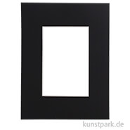 Fertigpassepartout Schwarz, Stück außen 50 x 70 cm - innen 30 x 45 cm