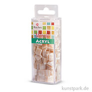 Acryl-Mosaik - Marmoriert, 1x1 cm, 50 g Einzelfarbe | Alabasterweiß