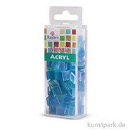 Acryl-Mosaik - Transparent, 1x1 cm, 50 g Einzelfarbe | Lagune