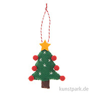 Anhänger Filz Weihnachtsbaum, Grün, 9 x 2 x 7 cm 