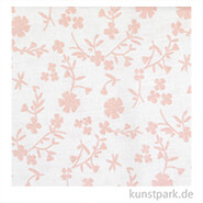 Baumwollstoff - Blumen Rosa - 1 m x 1,5 m 