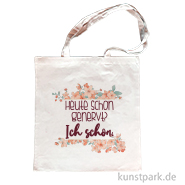 Baumwolltasche, Natur, Bedruckt, Design, Heute schon genervt 