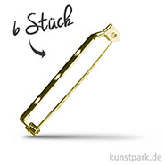 Broschennadel mit Steg und Sicherheitsverschluss - Gold Länge 25 mm - 6 Stück