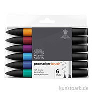 Winsor & Newton Brush Marker Reiche Töne, 6 Stifte im Set 
