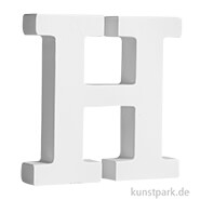 Buchstaben aus MDF Holz, Weiß, Höhe 11 cm, Stärke 2 cm Einzeln | H