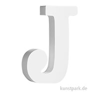 Buchstaben aus MDF Holz, Weiß, Höhe 11 cm, Stärke 2 cm Einzeln | J