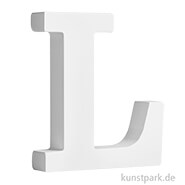 Buchstaben aus MDF Holz, Weiß, Höhe 11 cm, Stärke 2 cm Einzeln | L