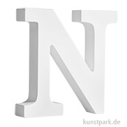 Buchstaben aus MDF Holz, Weiß, Höhe 11 cm, Stärke 2 cm Einzeln | N