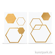 Bügel-Transferfolie Wabe - Gold, 2 Bogen 