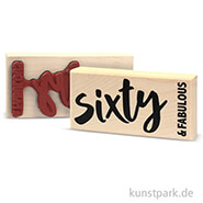 Butterer Stempel - Sixty & Fabulous, 10x5 cm 