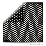 Chevron - Scrapbookingpapier, 190 g 30,5 x 30,5 cm | Schwarz