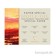 Clairefontaine Ölmalpapier, natürlicher Leinenfarbton, 240g, 12 Blatt 24 x 30 cm