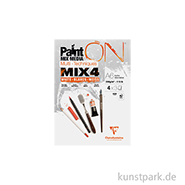 Clairefontaine Paint'ON Papier, Mixed Media, MIX 4, 250g, 12 Blatt DIN A6