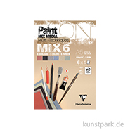 Clairefontaine Paint'ON Papier, Mixed Media, MIX 6, 250g, 24 Blatt DIN A5