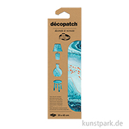 DECOPATCH Papier 923 Marmor Gold-Türkis, 3 Stück 