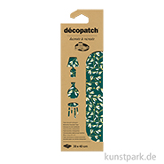 DECOPATCH Papier 938 Blumen Gold-Grün, 3 Stück 